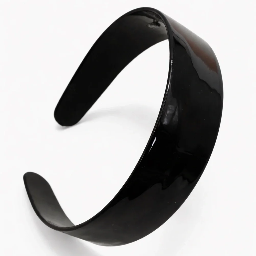 Black Acetate Wide Minimalist Headband
